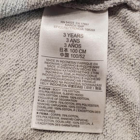 Gap Kids Toddler Full Zip Logo Hoodie Fleece Size 3 Years - Picture 6 of 6